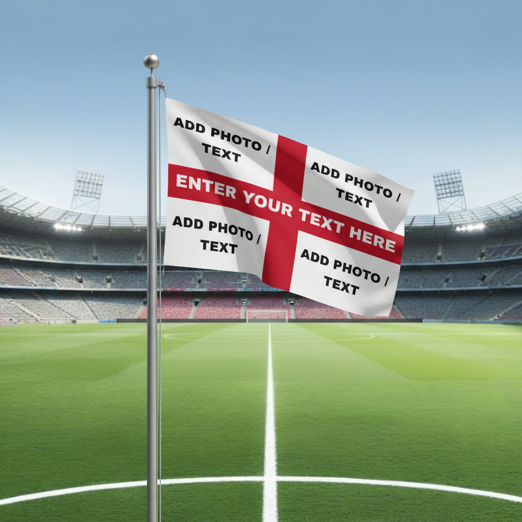Custom Football Flag 5x3ft - Fully Personalised with Your Design