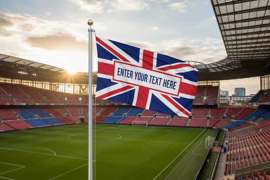 Custom Union Jack Flag 5x3ft - Personalised UK Flag with Your Text